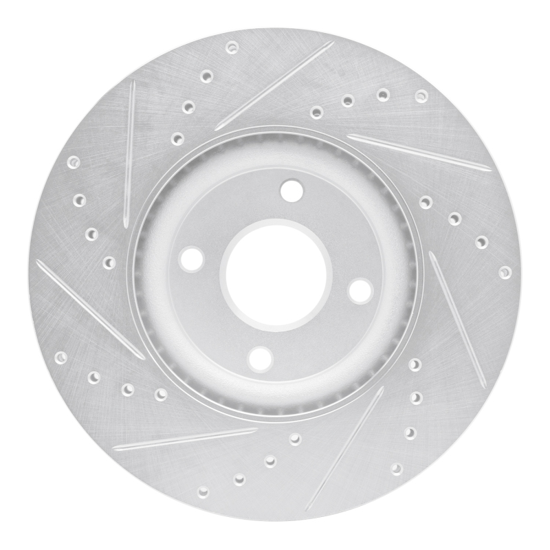 Ford Ecosport Brake Rotor (1) - Front Right - R1 Concepts - Drilled & Slotted - Silver - `18-`22